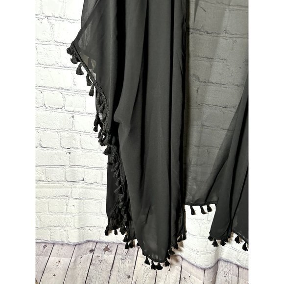 SHEIN LADIES SHEER CARDIGAN STYLE LAYERING JACKET WITH FRINGE ENDS (2XL) EUC G-2 - Picture 2 of 4